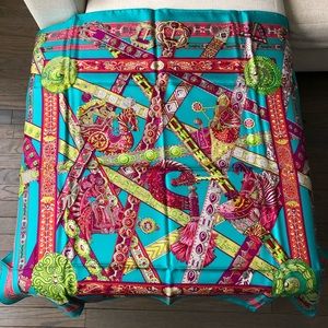 100% authentic Hermes 90cm silk scarf “Le Songe de la Licorne”